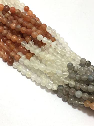 Perles de lune naturelles 5mm en fil de 13 pouces pour réparer vos bijoux anciens