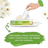OLA Nawilżany papier toaletowy z ekstraktem z rumianku i kwasem mlekowym - spłukiwalny - Połączenie nawilżanego papieru i mokrej chusteczki - oczyszcza okolice intymne - do skóry wrażliwej - 40 sztuk