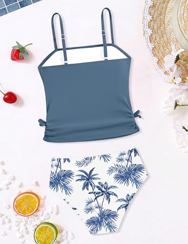 Image of Girls Tankini Swimsuits Two Piece Bathing Suit Drawstring Swimwear Set for Girls 7-18 Years