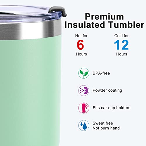 Koodee 30 Oz Tumbler With Handle Stainless Steel Double Wall Insulated Travel Coffee Mug With Lid And Straw-Spill Proof (30 Oz Opal Green) #TOP3