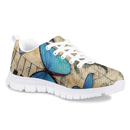 Lettr Butterfly Lightweight Running Shoes for Girls Breathable Mesh Sports Sock Shoes Girls Athletic Shoes