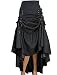 Kimikal Gothic Steampunk Long Sateen Corset Skirt (Large, Black)