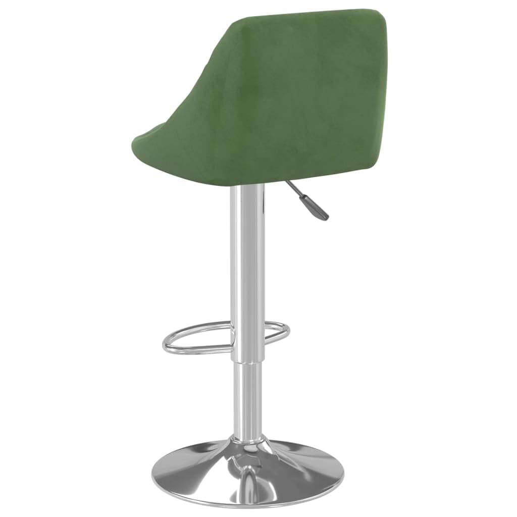 Taburete de bar de terciopelo verde oscuro con resorte de gas, altura regulable de 82 a 103 cm, reposapiés integrado, giratorio 360 grados, para cocina, mostrador, isla, salón