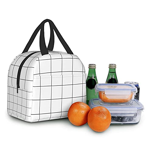 Aisquw BLACK-48 White Checkered Bags thumb #7