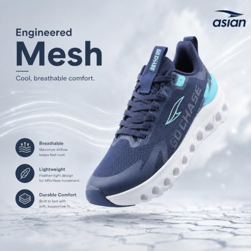 Image of ASIAN Quantum-56 Men's Running Shoes with Stylish Air Coil Sole, Breathable Knit Upper, Lightweight & Memory Foam Cushioning for All-Day Comfort
