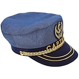 HYTROVE Kapitänsmütze Verstellbar für Yachtkapitäne aus Strapazierfähigem Stoff für Kostümpartys und Outdoor Aktivitäten Bequem