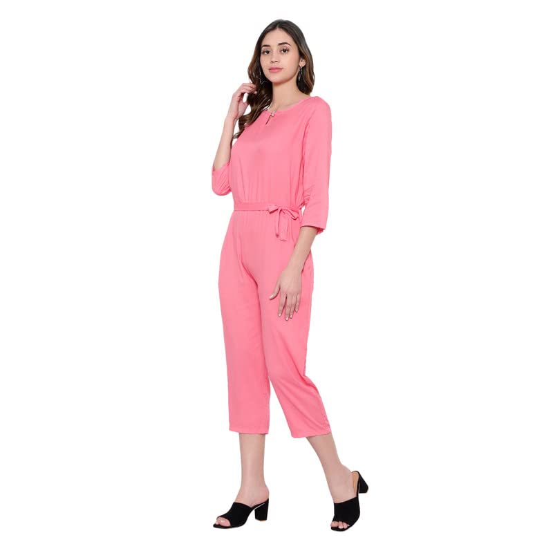Image of Women's Knee Length Full sleeves jumpsuit (multicolor)