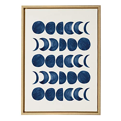 Kate and Laurel Sylvie Moon Phases Framed Canvas Art