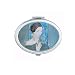 Blue Beauty White Yarn Chinese Painting Mirror Portable Fold Hand Makeup Double Side Glasses