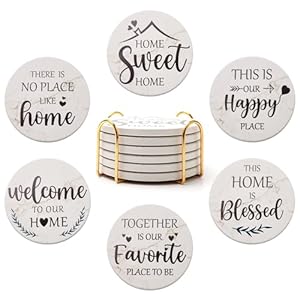 Housewarming Gifts for New Home Farmhouse Decor Coasters Set of 6 Pack Ceramic Coasters for Coffee Table Cup Coasters Modern House Warming Gift Decorations Coster Cute Marble Drink Coasters Set Housewarming Gifts for New Home Farmhouse Decor Coasters Set of 6 Pack Ceramic Coasters for Coffee Table Cup Coasters Modern House Warming Gift Decorations Coster Cute Marble Drink Coasters Set