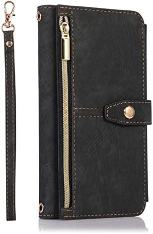 ZCDAYE Wallet Case for iPhone XR,Premium[Magnetic Closure][Zipper Pocket] Folio PU Leather Flip Case Cover with 9 Card Slots Kickstand for iPhone XR 6.1"-Rose Gold