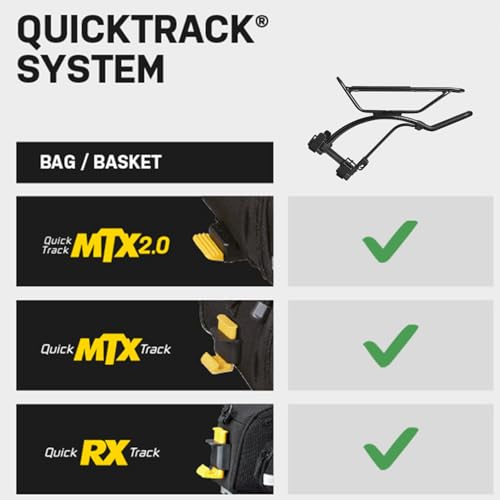 Topeak TetraRack M2L Mountain Bike Rear Rack &ndash; Quick-Mount System for Full Suspension or Hardtail MTB, Adjustable Top Plate, QuickTrack Compatibility, 26 lb Load, Reflector Mount, Durable Design