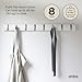 Umbra Flip Wall-Mounted Coat Rack Rail Hook for Hats, Jackets, Bags and More – Modern, Space-Saving Storage Organizer for Entryway, Mudroom, Closet, Bathroom, Bedroom, Kids Room, or Nursery, 8 Hooks,