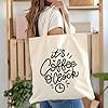 AILOONG Flat Tape Handle Tote Bag coffee quote typography 12 oz thick fabric Replaces school bag 35x40cm Large #1