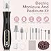 Electric Nail Drill, Professional Manicure Pedicure Kit, Cordless Electric Nail File Set, Rechargeable Pedicure Tools for feet, 10 Speeds Hand Foot Care Nail Drill for -360° LED Light Black