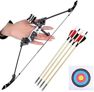 SHARROW Mini Compound Recurve Bow and Arrows Set Pocket Bow with Arrow Target for Archery Outdoor Shooting
