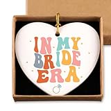 Engagement Gifts for Women Bridal Shower for Bride Newly Engaged Couples Gifts Bachelorette Party Favors Wedding Gift Christmas Ceramic Heart Ornament