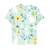 Easter Shirt for Women Short Sleeve Summer Casual Graphic Tees Fashion Rabbit Letters Printed T Shirts 2025