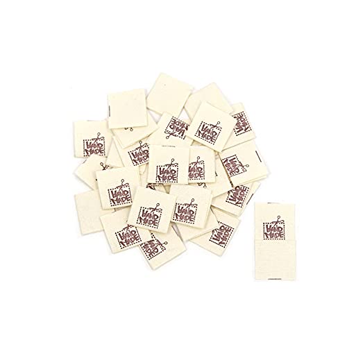 50 piezas de etiquetas de algodón para ropa para coser lavables, para ropa hecha a mano y costura DIY