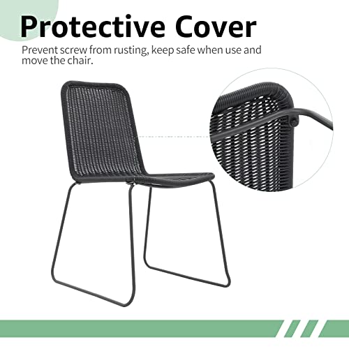 Cobana Patio Dining Chairs, Set Of 2 Outdoor All Weather Metal Chairs For Garden, Porch, Backyard, Black #TOP4