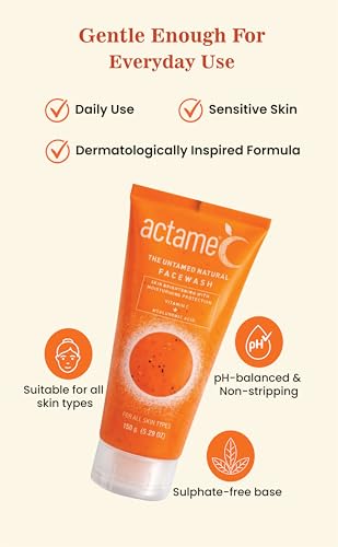 Image of C Face Wash 150g | Vitamin C Facewash with 3% Sodium Ascorbyl Phosphate & Hyaluronic Acid | Brightening, Hydrating & Gentle Sulphate Free Cleanser for Normal, Dry, Combination & Sensitive Skin