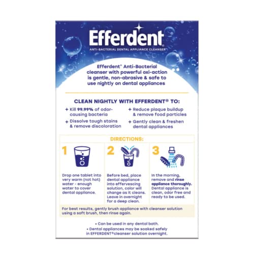 Efferdent Pm Overnight Anti-Bacterial Denture Cleanser Tablets 90 Ct. (Pack Of 6) #TOP7