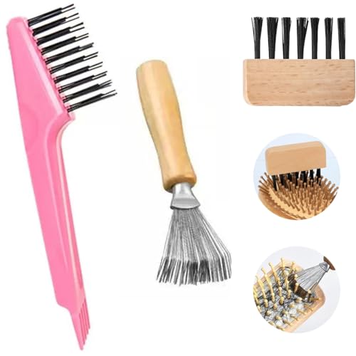 Hair Brush Cleaner Tool, Hairbrush Cleaner Rake Removing Tangled Hairs and Dust from Vacuums and Hairbrushes, 2-in-1 Comb Cleaning Brush, Home and Salon Use