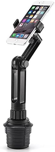 Cup Mount Holder iKross 2-in-1 Tablet and Smartphone Adjustable Swing Cradle with Extended Cup Car Mount Holder Kit for Apple iPad iPhone Samsung Asus Tablet Smartphone and Uber Lyft Driver - Black