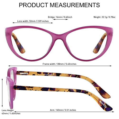 Image of ANDWOOD Blue Light Blocking Glasses Women Bluelight Blocker Computer Cateye Clear Cat Eye Eyeglasses Frame AR003