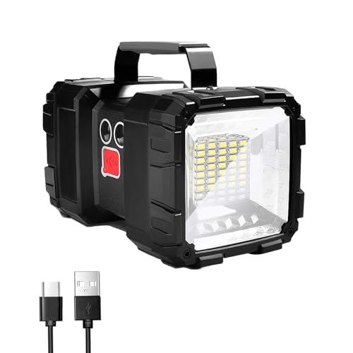 LED Spotlight Flashlight,Rechargeable Flashlight 100000L 10000mAh High-Powered Searchlight Camping 3+4 Lights Modes LED Handheld Flashlight Waterproof XX-Large