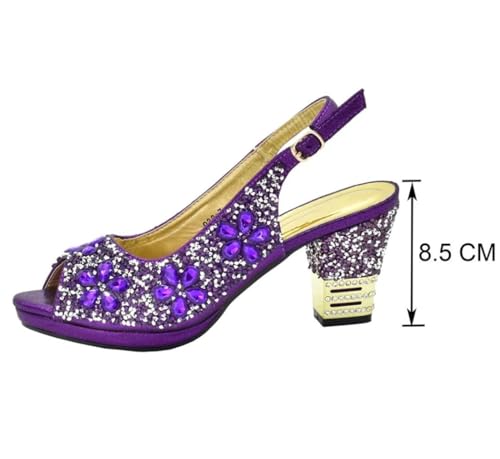 Escarpins de mariage confortables avec sac à strass assorti - 6