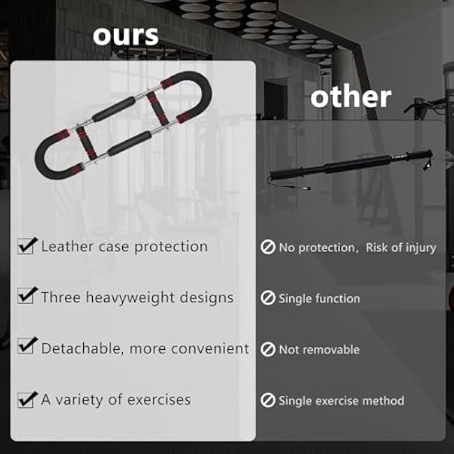 Twister Arm Trainer, Adjustable Chest Exerciser with 4 Spring, Detachable Power Twister Bar for Men Women, Portable Upper Body Strength Training Machine, Spring Resistance Fitness Equipment