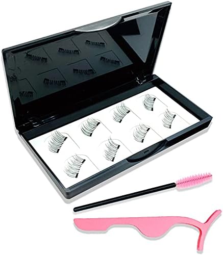 Upgraded Magnetic Eyelashes Without Eyeliner, With Applicator Tool, Dual Magnets, Natural Look, Fake Lashes Kit, Reusable Eye Lash, No Liner Needed