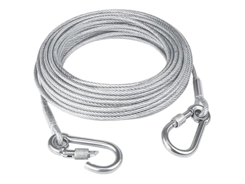 Image of Heavy Duty Clothes Drying Rope 10 Meter with Dual Lock Hooks | Stainless Steel Clothesline Wire | Rust Resistant Steel Drying Cable for Balcony, Home, Travel, Camping & Outdoor Laundry Use