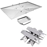 Grill Replacement Parts for Dyna-Glo DGF510SBP, DGF510SSP, Backyard Grill BY13-101-001-13, BHG Grill BH13-101-099-01, Stainless 15 inch Heat Shields Plates, 27in-30in Adjustable Drip Pans Grease Tray.