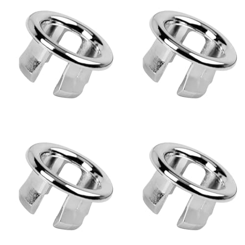 4 Pack Bathroom Sink Round Overflow Cover Rings, Chrome
