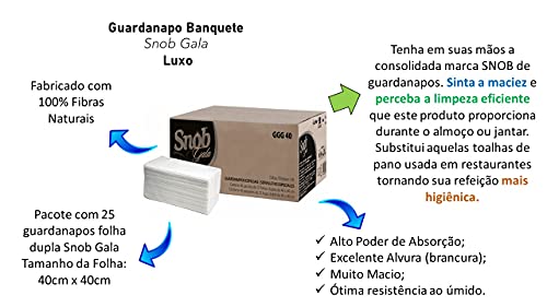 Guardanapo de Papel Banquete Folha Dupla Luxo Snob Gala 40cm x 40cm - Kit com 200 Unidades