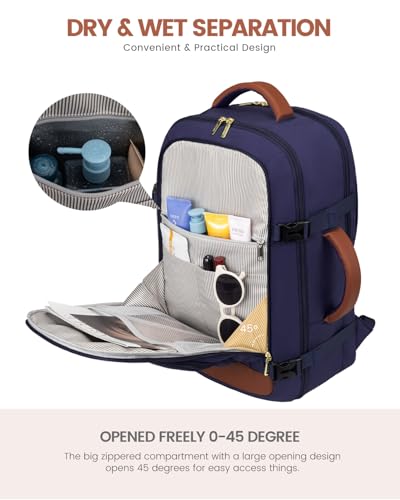 Image of LOVEVOOK Travel Backpack For Women Flight Approved, 50L Large Carry On Backpack, Personal Item Travel Bag for Airplanes, Business 18 Inch Laptop Backpack, Weekender Overnight Daypack, With 3 Cubes