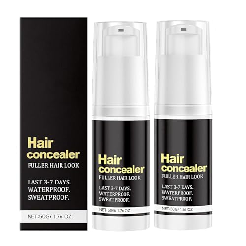 Hair Concealer Black 50g Waterproof Sweatproof Hair Filling Cream for Thinning Hair Instant Fuller Hair Look for Men and Women Moisturizing Hairline Concealer with Camellia Seed Oil 2PCS