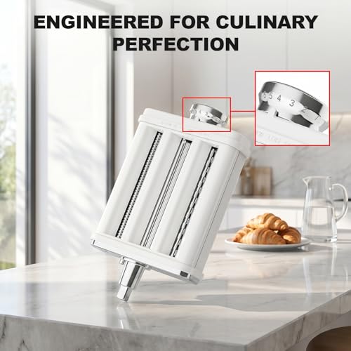 Image of Pasta Attachment for KitchenAid Stand Mixer, 3 in 1 Set Pasta Maker KitchenAid Attachment Includes Spaghetti Cutter, Pasta Sheet Roller and Fettuccine Cutter, Attachment for Kitchen aid Mixers