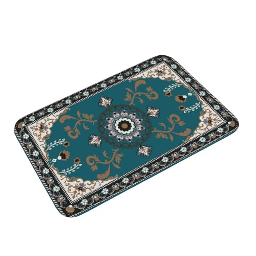 Tapete vintage pequeño 40x60 cm anti deslizante azul miniatura 4
