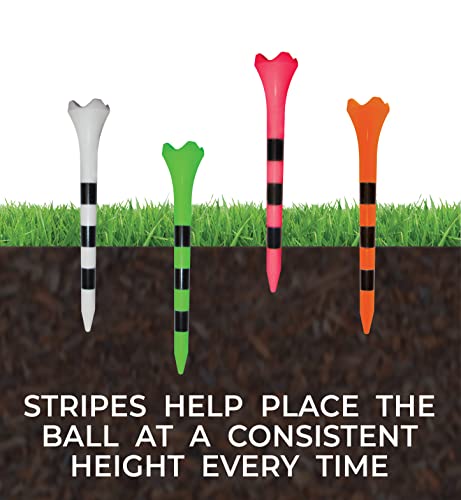 3-1/4" Pride Performance Golf Tee Striped, Citrus Orange, 100 Count by PrideSports - Image 4