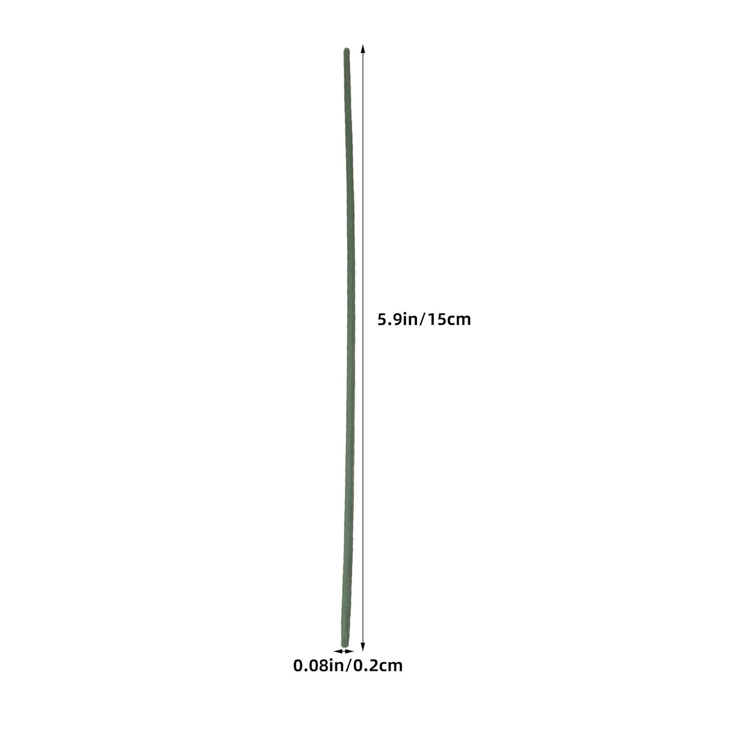 120pcs Green Floral Stem Wire for Artificial Flower Making 15cm/6in Plastic and Metal Sticks for Flowers and Securing Petals for Festival Garland and Art Projects