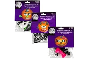 Halloween Pumpkin Push In Decorating Craft Kids - No Carving Pumpkin Kit (3 Pack)