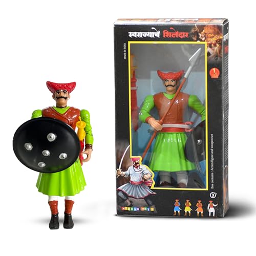 Image of Swarajyache Shiledar - The True Super Hero - 6 Inch Tall Action Figure with Accessories (Mawala, Green)