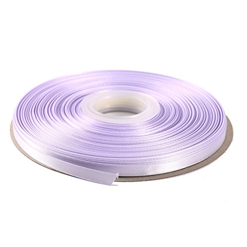 ITIsparkle 1/4" Inch Double Faced Satin Ribbon 50 Yards-Roll Set for Gift Wrapping Scrap Books Party Favor Hair Braids Baby Shower Decoration Floral Arrangement Craft Supplies, Lilac Mist Ribbon