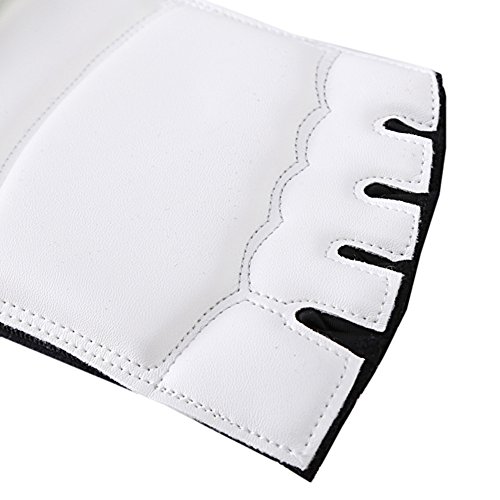 Wonzone Taekwondo Boxing Foot Protector Gear Martial Arts Training Sparring Gear Muay Thai Kung Fu Tae Kwon Do Feet Protector Tkd Foot Gear Support For Men Women Kids (White, X-Small) #TOP4