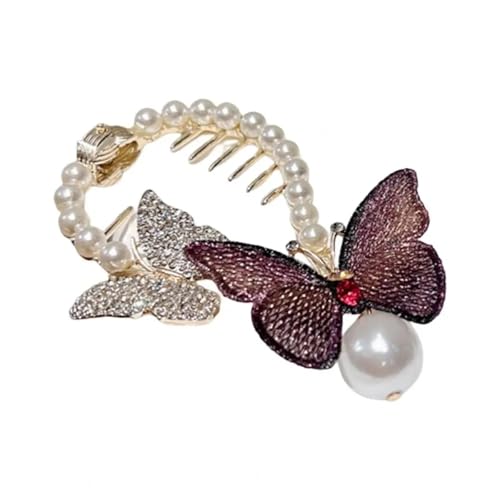 YUEZHAN Hoofdband Haarband Dames Hoofdtooi Exquise Borduurwerk Haarspeld Temperament Haar Barrette Heldere Kleur Haaraccessoires Paars