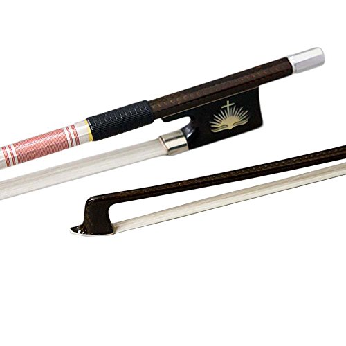 Sky Violin Bow Master Silver Part Carbon Fiber 4/4 Full Size Ebony Frog and Artisan Design