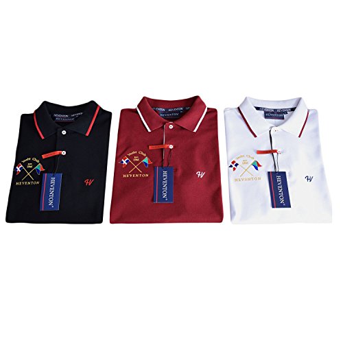 HEVENTON® Herren Poloshirt Kurzarm Yacht Club Regular Fit - 100% Baumwolle - bis 5XL - Hersteller EU - 2120 Farbe Weiß, Größe 4XL
